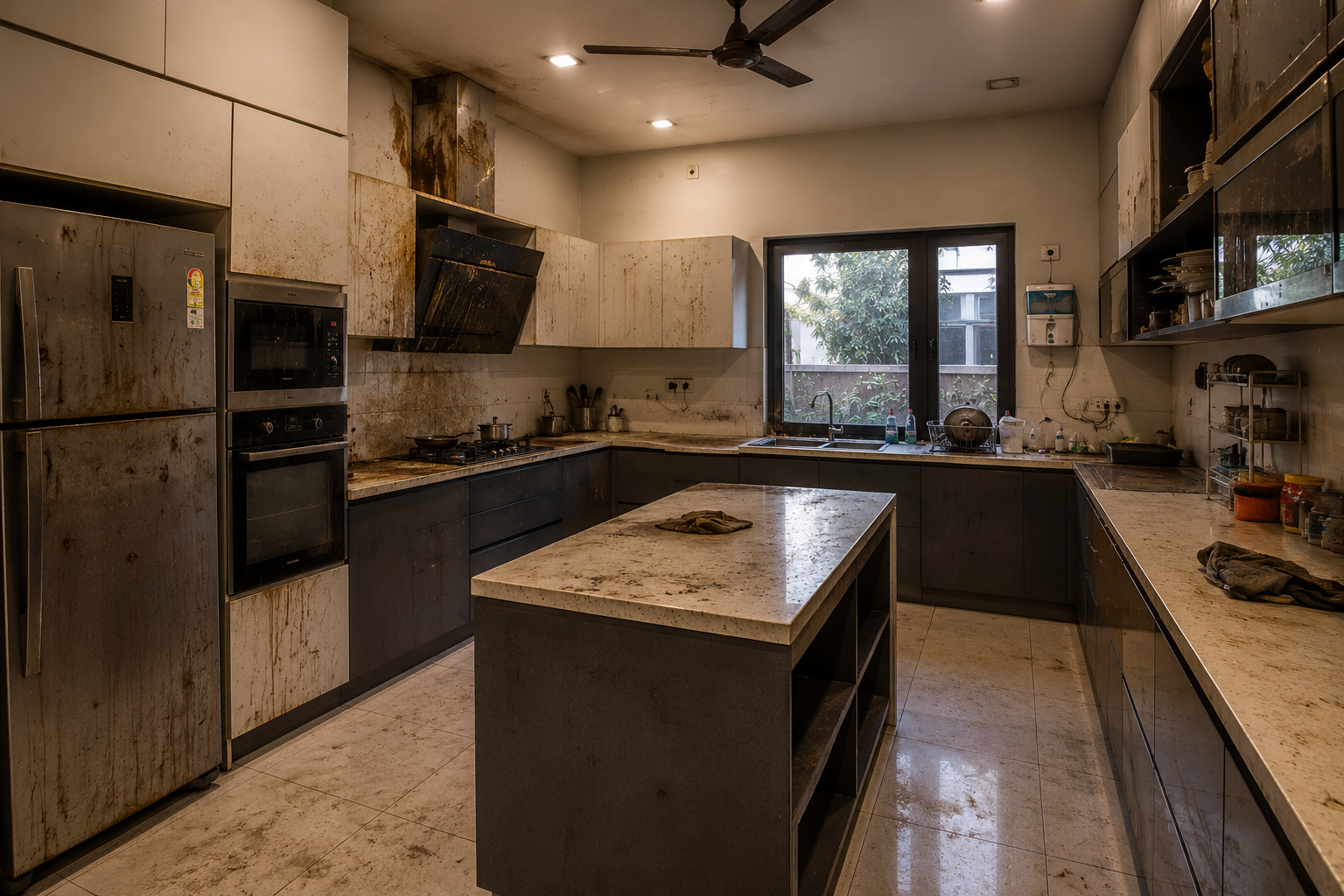 Kitchen before professional cleaning