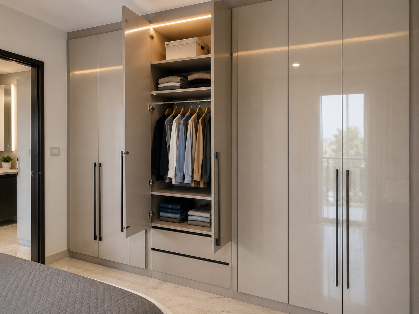 Wardrobe after professional cleaning